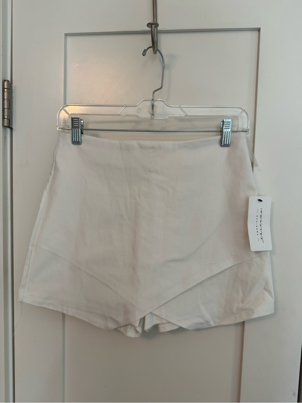 American Threads White Asymmetrical Skort